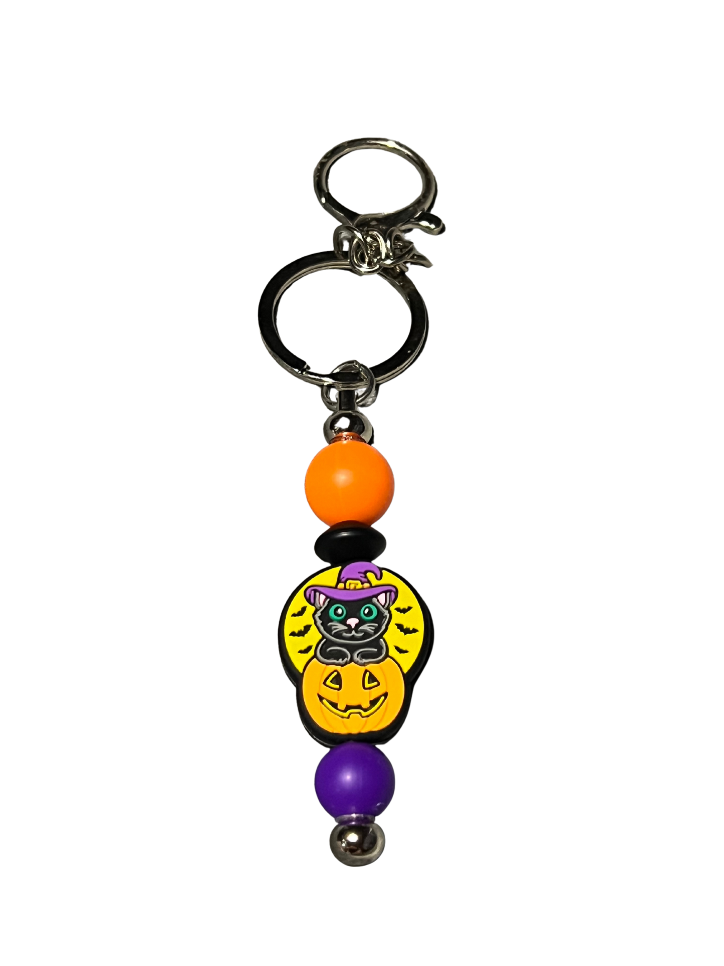 Black Cat & Pumpkin Keychain