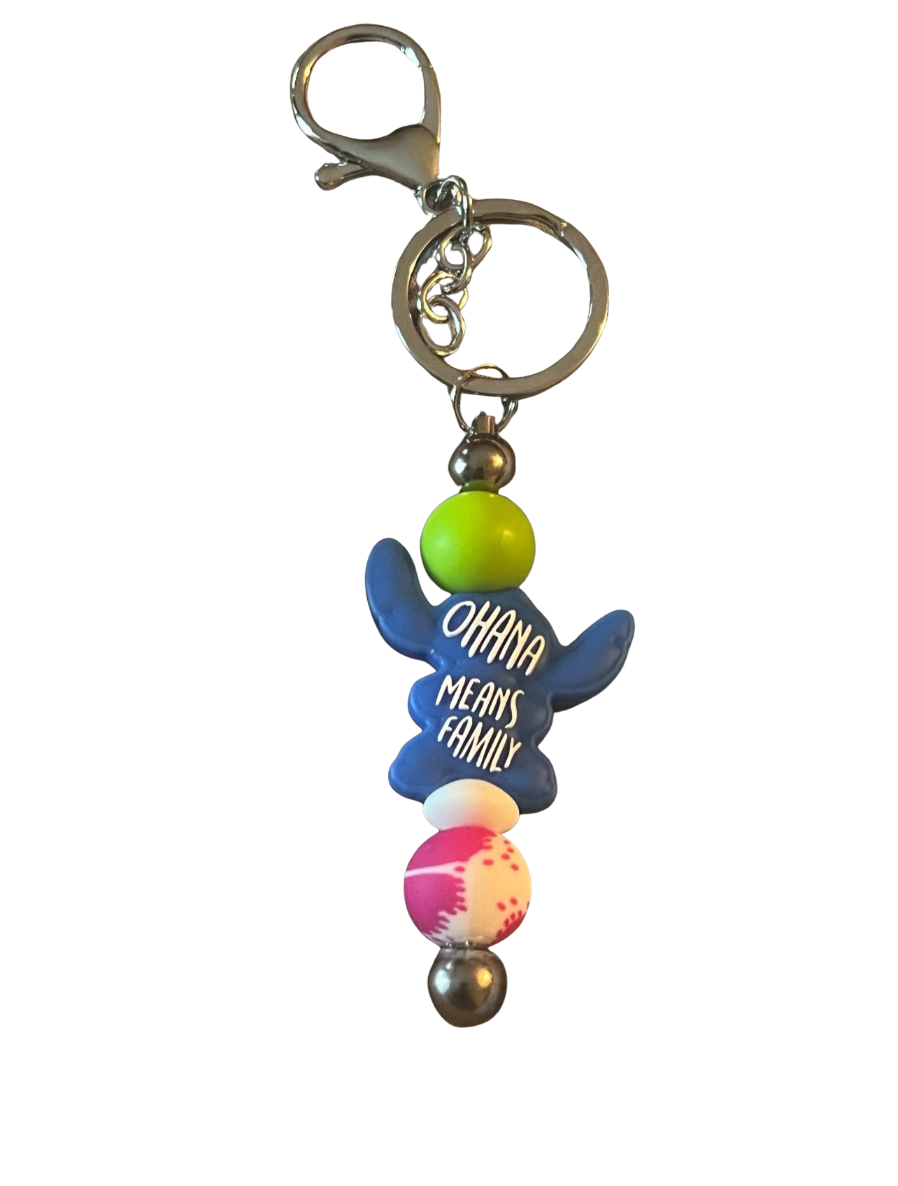 “Ohana Means Family” Stitch-Inspired Keychain
