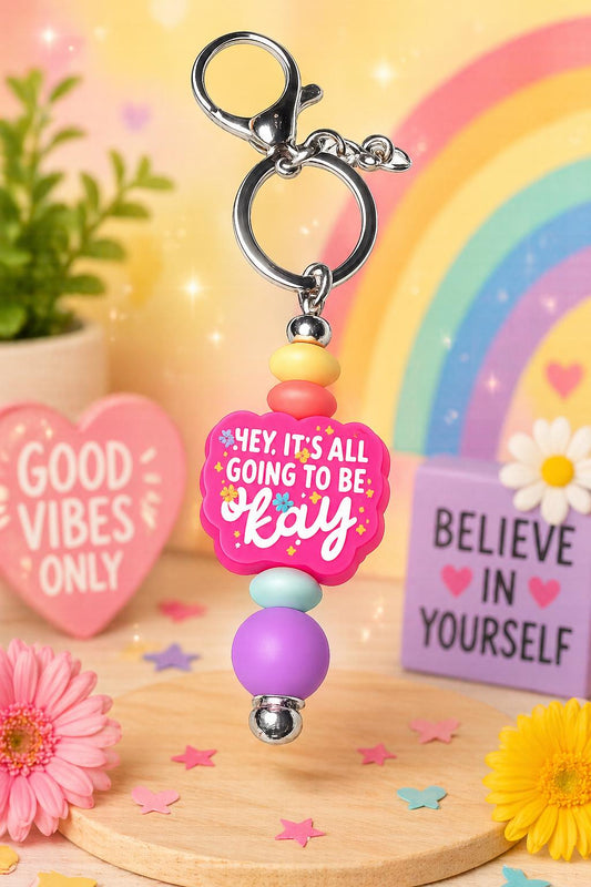 It’s All Going to Be Okay Handmade Beaded Keychain