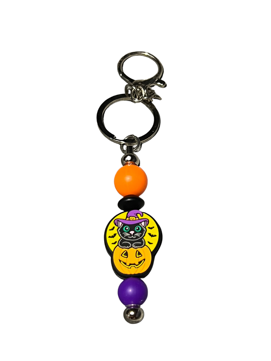 Black Cat & Pumpkin Keychain
