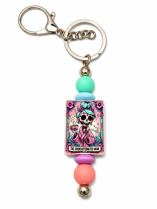 The Overcaffeinated Mom – Handmade Beaded Keychain