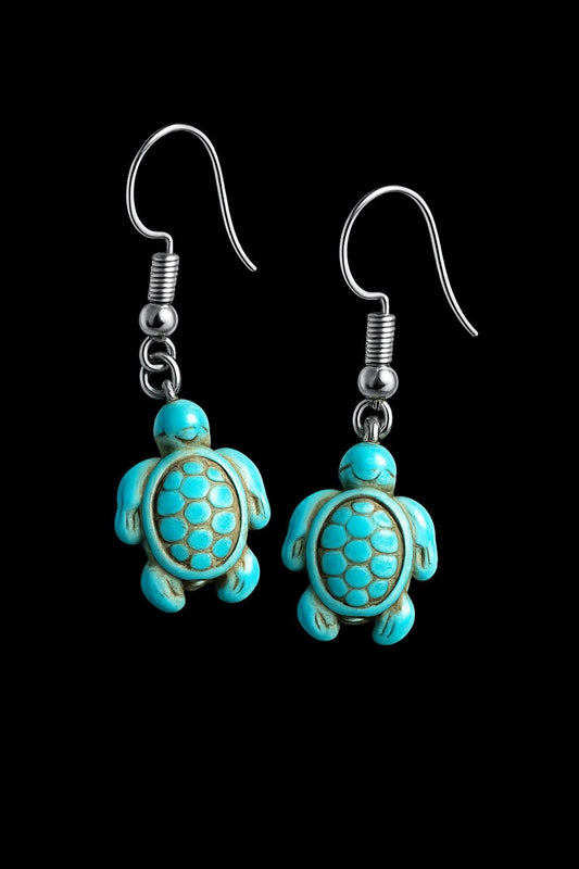 Handmade Turquoise Sea Turtle Earrings