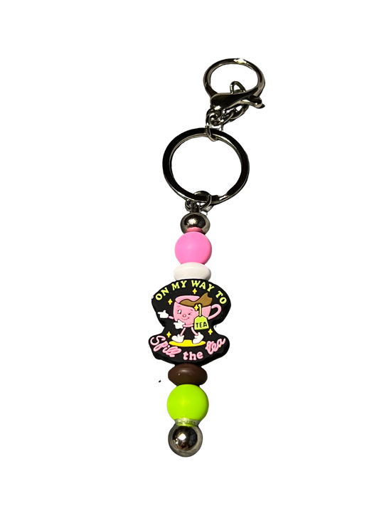 “On My Way to Spill the Tea” Keychain