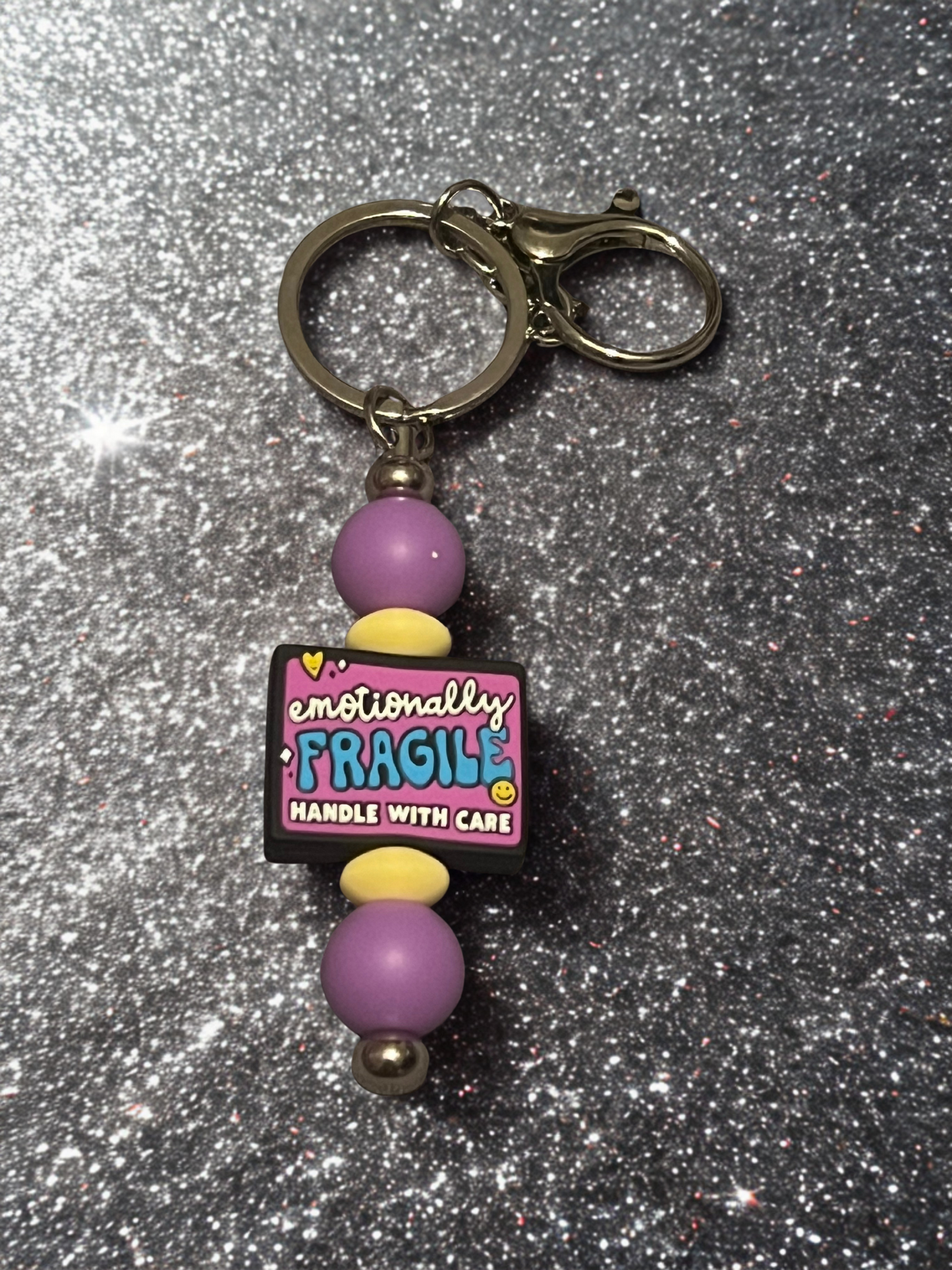 “Emotionally Fragile Handle with Care” Keychain