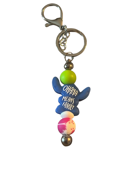 “Ohana Means Family” Stitch-Inspired Keychain